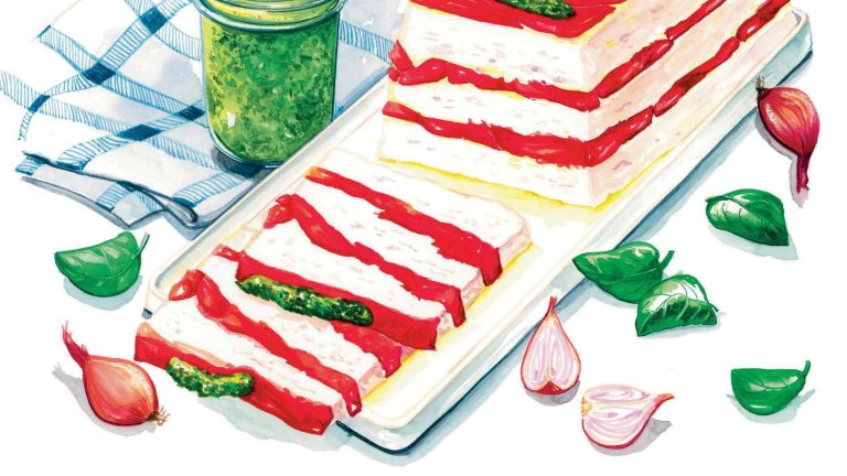 The recipe for terrine with peppers, feta and pesto from our reader Mathilde