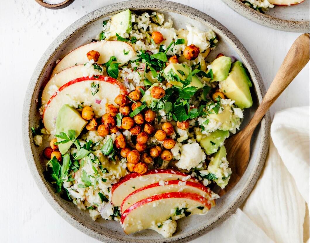 Cauliflower, chickpea and apple tabbouleh